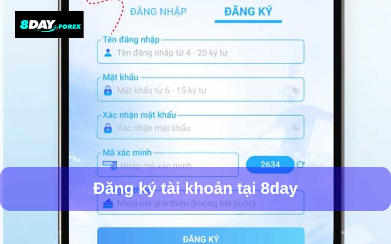 Cách đăng ký tài khoản tại 8day
