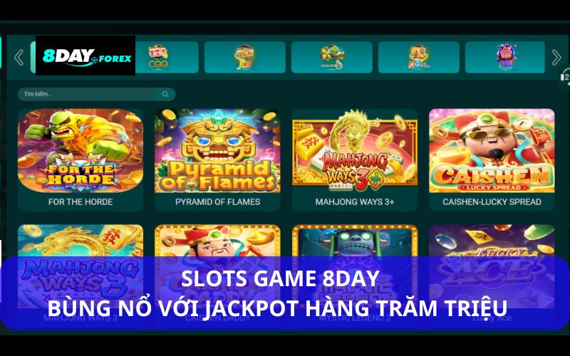 Giới thiệu sảnh slots hấp dẫn tại 8Day